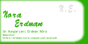 nora erdman business card